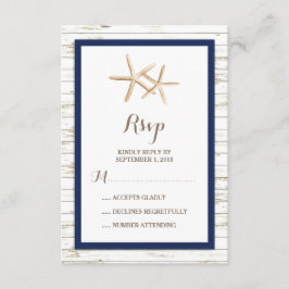 Starfish Whitewusch Wood Beach Hochzeit UAWG RSVP Karte