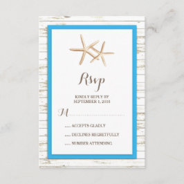Starfish Whitewusch Wood Beach Hochzeit UAWG RSVP Karte