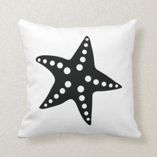 Starfish-Wurfs-Kissen, Strand-Ozean-Thema, schwarz Kissen