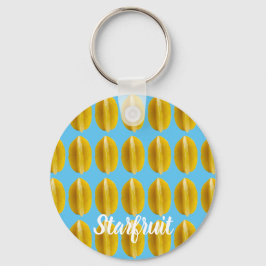Starfruit Carambola Muster Frucht für Vegane Schlüsselanhänger