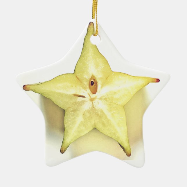 Starfruit Dble-Versah Stern-Verzierung mit Seiten Keramikornament (Hinten)