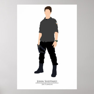 Stargate Atlantis Minimalistisch Sheppard Poster