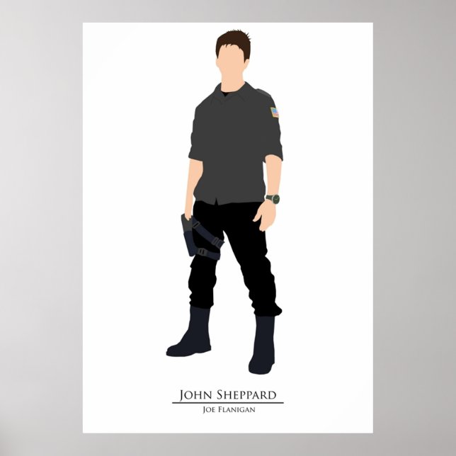 Stargate Atlantis Minimalistisch Sheppard Poster (Vorne)
