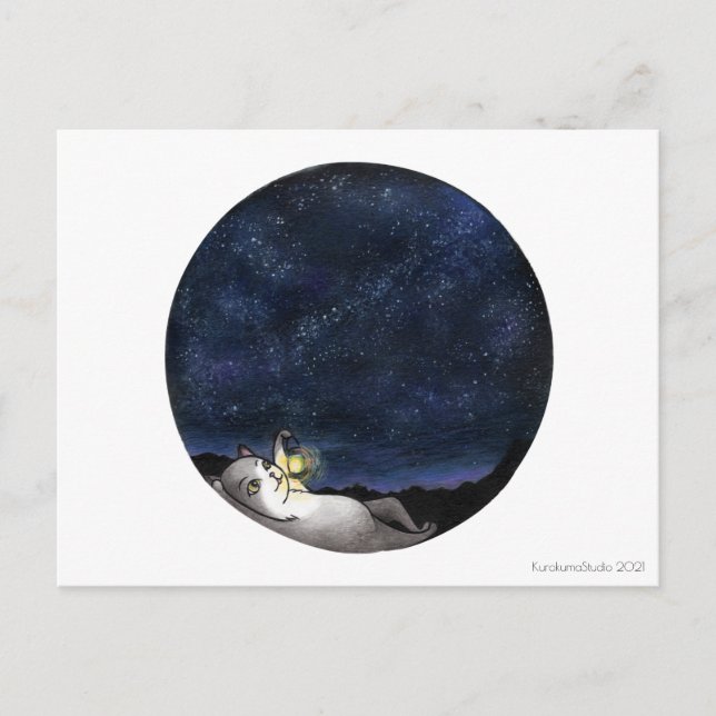 Stargazer Cat Postcard Postkarte (Vorderseite)