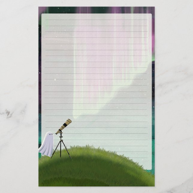 Stargazer - Cute Ghost Letter Writing Briefpapier (Vorderseite)