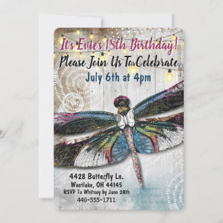 Stargazer Dragonfly zum Geburtstag Einladung