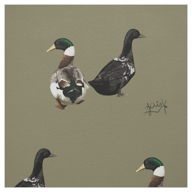 Stargazer Drake und seine Lady-Ente Stoff (Muster)