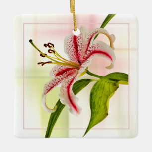 Stargazer Elegant Star Lily Floral Fotografie Keramikornament