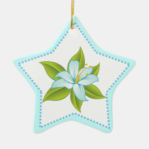Stargazer Hellblau-Lilie-Dekoration Keramikornament