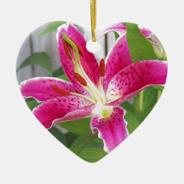 Stargazer-Lilie Keramik Ornament (Vorne)