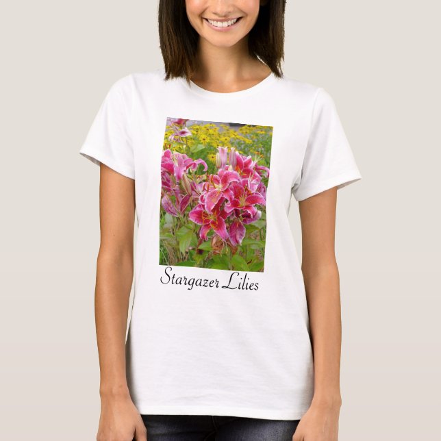Stargazer-Lilien-Blumen-T - Shirt (Vorderseite)