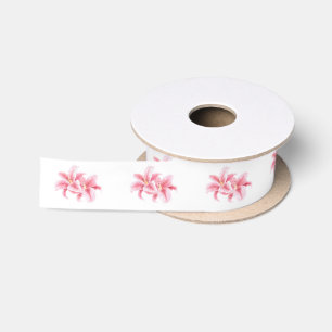 Stargazer-Lilien-Muster Satinband