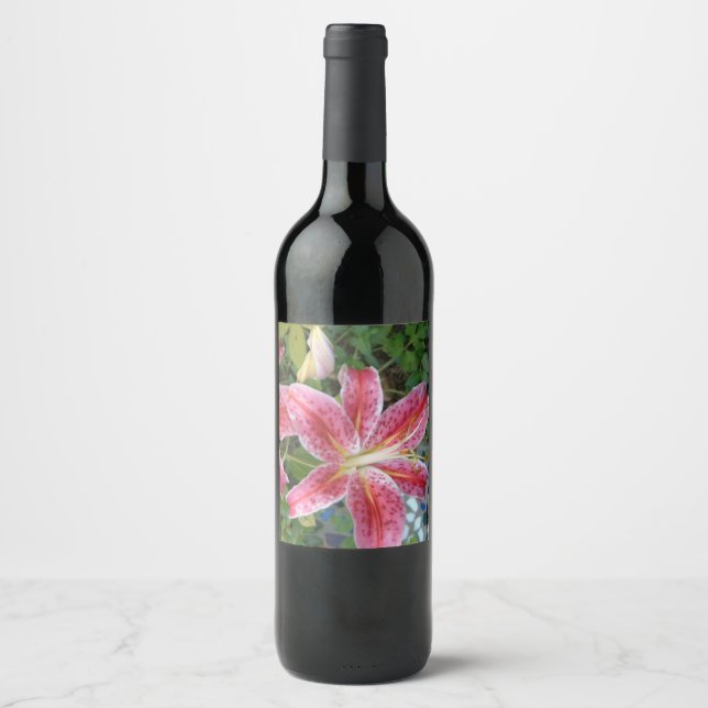 Stargazer Lilies Garden Weinetikett (Vorderseite)