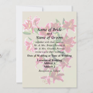 Stargazer Lilies Heart Wedding Products Einladung
