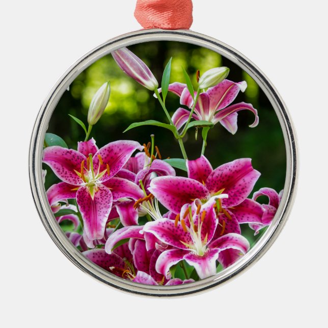 Stargazer Lilies Ornament Aus Metall (Vorne)