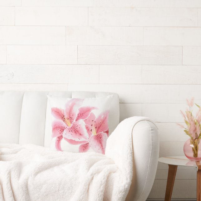 Stargazer Lilies Wasserfarbkissen Kissen