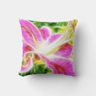 Stargazer Lily Abstrakt Floral Kissen