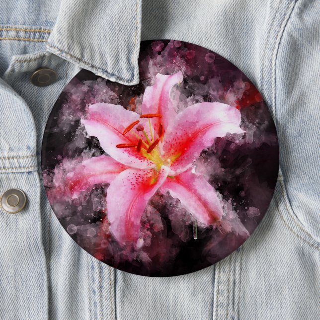 Stargazer Lily Blume Aquarell - bb 01 Button (Beispiel)