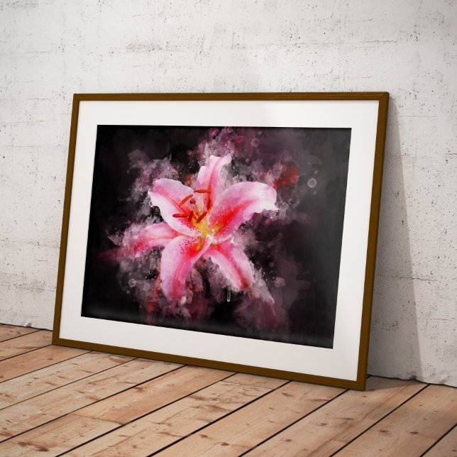 Stargazer Lily Blume Aquarell - bb 01 Fotodruck (Von Creator hochgeladen)