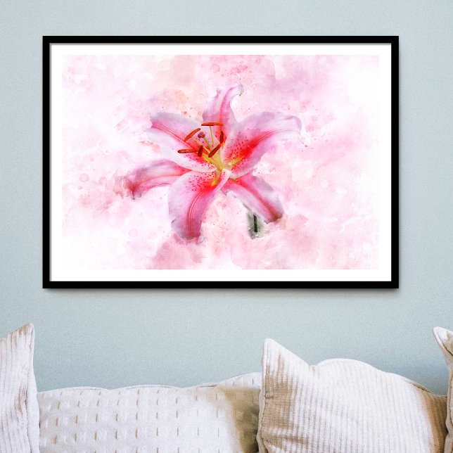 Stargazer Lily Blume Aquarell - wb 01 Fotodruck (Von Creator hochgeladen)