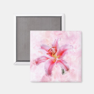 Stargazer Lily Blume Aquarell - wb 01 Magnet
