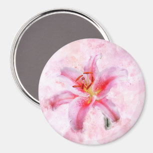 Stargazer Lily Blume Aquarell - wb 01 Magnet