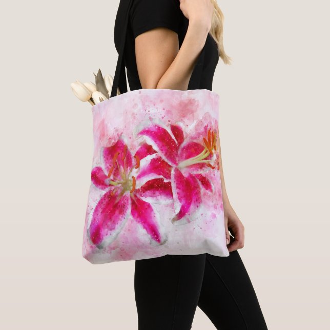 Stargazer Lily Blume Aquarell - wb 03 (Von Nahem)