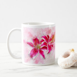 Stargazer Lily Blume Aquarell - wb 03 Kaffeetasse