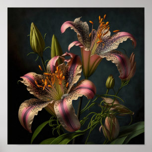 Stargazer Lily Blume Art Print Poster