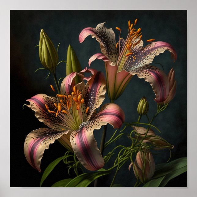 Stargazer Lily Blume Art Print Poster (Vorne)