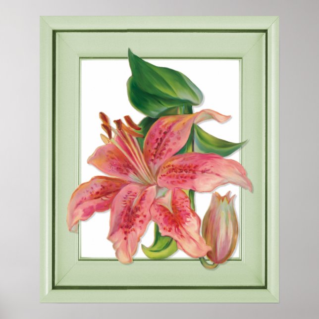 Stargazer Lily Botanical Poster (Vorne)