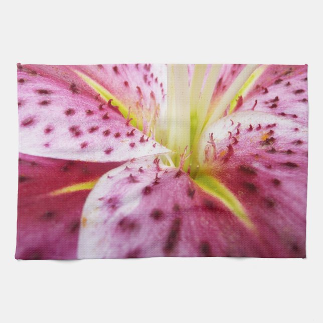 Stargazer Lily Bright Magenta Geschirrtuch (Horizontal)