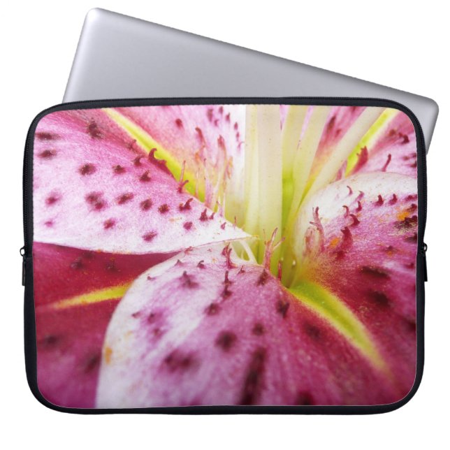 Stargazer Lily Bright Magenta Laptopschutzhülle (Vorderseite)