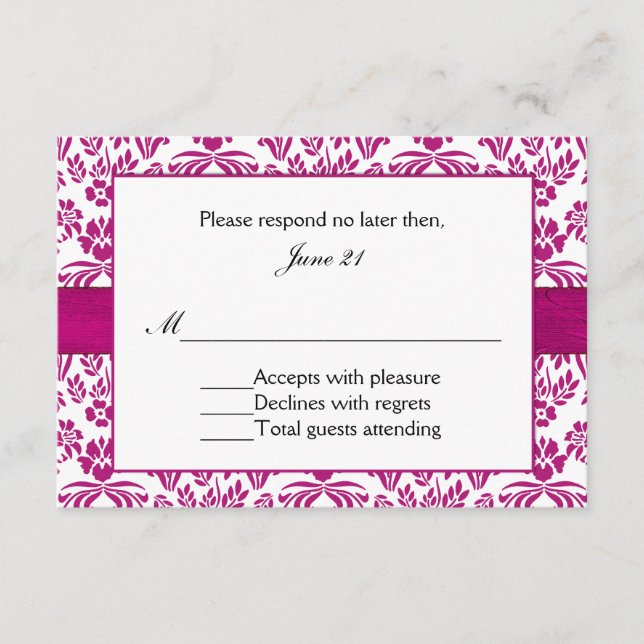 Stargazer Lily Damask Einladung zur Hochzeit (Vorderseite)