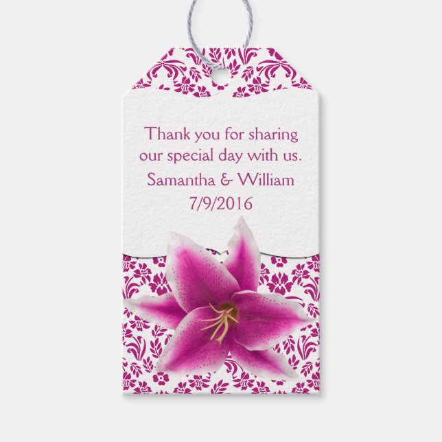 Stargazer Lily Gastgeschenk Hochzeit Tags Geschenkanhänger (Vorderseite)