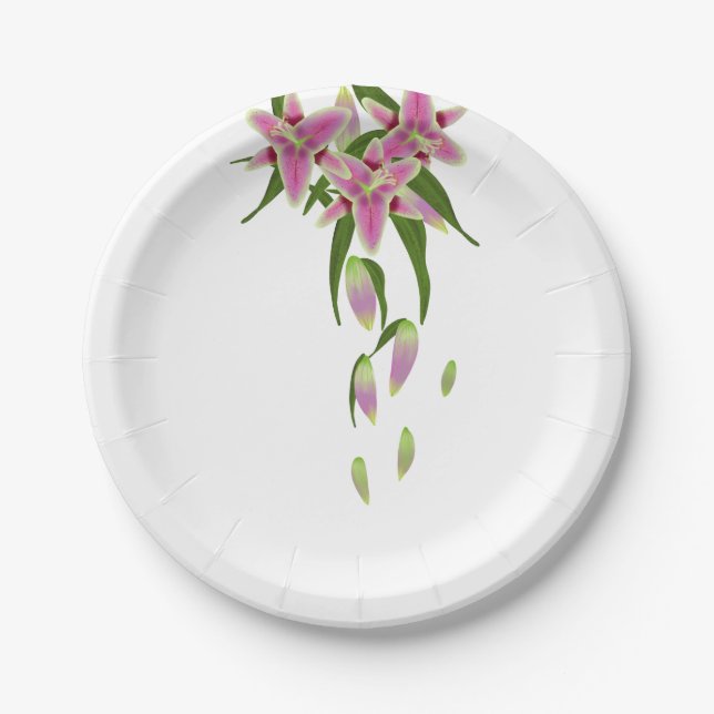 Stargazer Lily Paper Party Teller (Vorderseite)