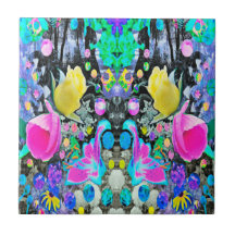 Stargazer Lily, Rose und Rosa Hibiskus Collage