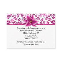 Stargazer Lily Wedding Information Card