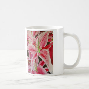 Stargazer Pink Lily Aquarell Blume Kaffeetasse