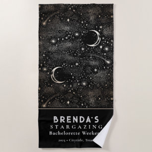 Stargazing Bachelorette Weekend Celestial Black Strandtuch
