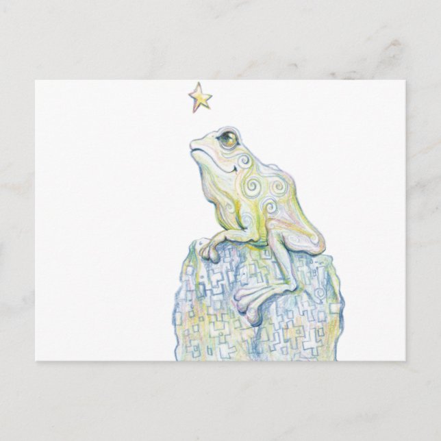 Stargazing Frog Postkarte (Vorderseite)