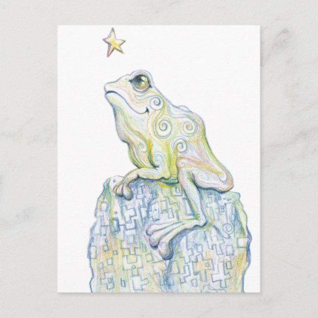 Stargazing Frog Postkarte (Vorderseite)