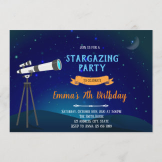 Stargazing Geburtstagsfeier Einladung
