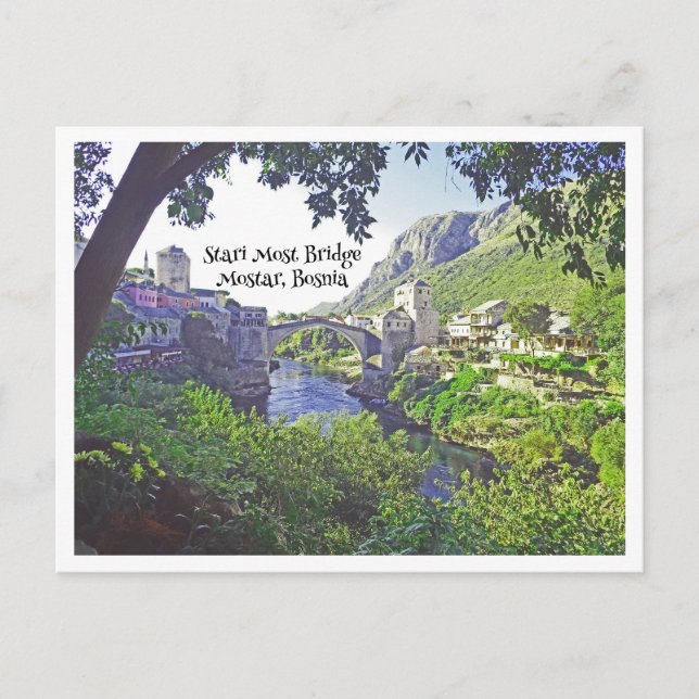 STARI-BRÜCKE IN MOSTAR, BOSNIEN POSTKARTE (Vorderseite)