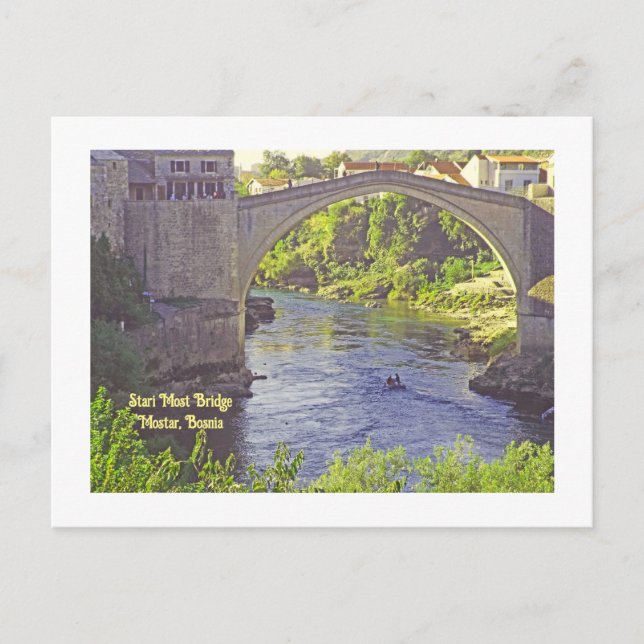 Stari Most Bridge, Mostar, Bosnien Postkarte (Vorderseite)