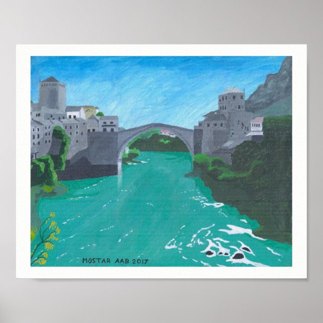 Stari Most, Mostar, Bosnien und Herzegowina Poster (Vorne)