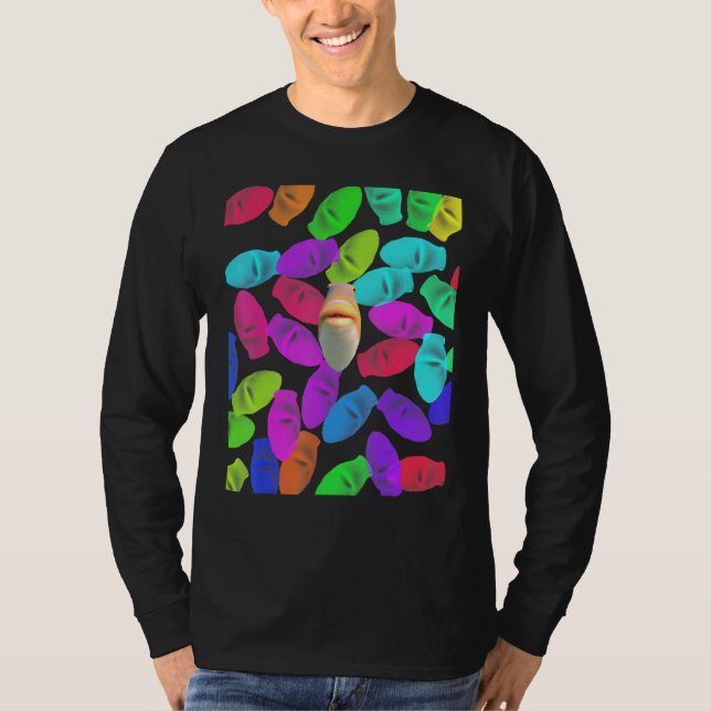 Staring Fisch - Furz Meme T-Shirt (Vorderseite)
