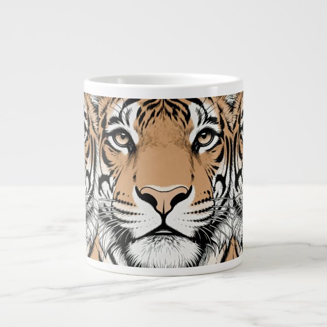 Staring Tiger Face, Tiger Jumbo-Tasse (Vorderseite)