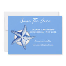 Starish blue white Save the Date
