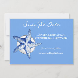 Starish blue white Save the Date